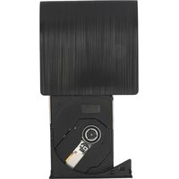 Lecteur DVD externe USB 3.0 Slim, graveur DVD portable, lecteur de disque externe pour ordinateur portable, noir