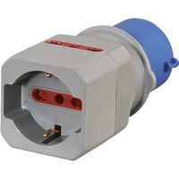 ADATTATORE INDUSTRIALE 220V Spina 2P+T16A-P.Schuko+2 10/16A