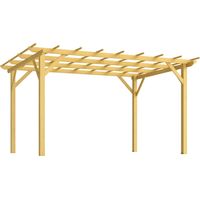 Pergola de jardin extérieur 3 x 4 m pergola en bois pour plantes grimpantes, bois naturel