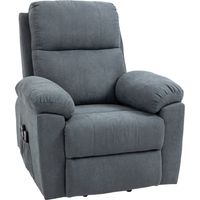 Poltrona Alzapersona Reclinabile 135° 8 Massaggianti Telecomando Poggiapiedi 89x99x103 cm Grigio