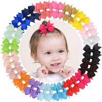 Hair Bow Clips - 2 Inch Grosgrain Ribbon Bows with Alligator Clips - for Babies Toddlers Girls - 40 pcs (20 Pairs)