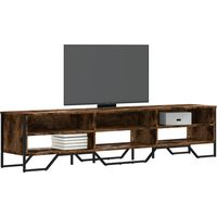 Meuble TV Banc TV Armoire TV chêne fumé 180x34x41 cm bois d'ingénierie