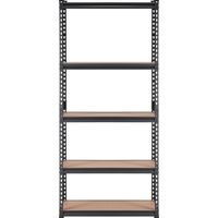 Mophorn Étagère de rangement, réglable à 5 niveaux, capacité de 2000 lb, étagères de garage robustes, support utilitaire en métal, noir, 36 po L x 18 po l x 72 po H pour cuisine, garde-manger