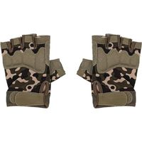 Gants antidérapants pour Hommes Demi-Doigts Gants de Moto rembourrés et Respirants pour Le Cyclisme, la randonnée, l'escalade et Les Sports de Plein air (9,5-10 Pouces)