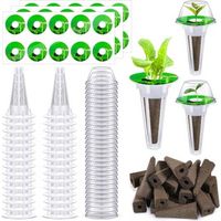 Lot de 60 paniers ronds culture hydroponique – Supports pour légumes hors sol, croissance optimisée sans terre