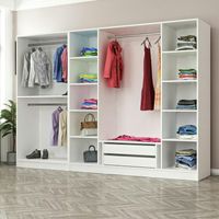 Armoire dressing ouvert blanc 3 portants 190 cm BYRON