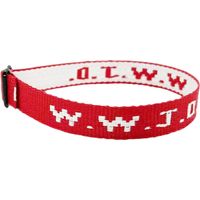 W.W.J.D. Monogramme imprimé bracelet bracelet sangle sangle bracelet bracelet bracelet unisexe bracelet réglable squelette montre pour homme (rouge, taille unique)