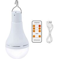 Ampoule rechargeable avec télécommande USB, LED à intensité variable de 7 W, idéale pour le camping d'urgence