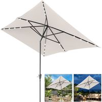 Jiubiaz Sonnenschirm rechteckig 2 × 3 m mit integriertem LED-Licht – stabil & wetterfest, beige