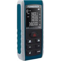 Ferrestock FSKLDM070 Lasermessgerät de Entfernungen de bis zu 70 Metern, LCD-Display, 2-Punkt de Referenz, 7 Modi de Messung, digitale Ebene und 99 Speicher