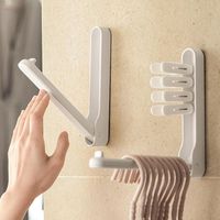 Organisateur de cintres, lot de 2, cintres pliables, adaptés aux portes des armoires et de la buanderie, organisateur de cintres mural avec dos adhésif, gain de place, peut ranger les cintres et les p