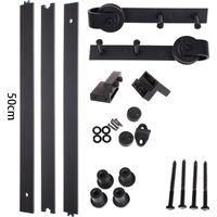 Stoex – Rail de porte coulissante 150cm – Métal plein résistant – Charge max 110kg – Pour portes de 3.5 à 4.5cm d'épaisseur – Système avec roulettes