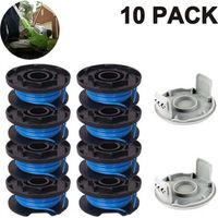 Bardusch La ligne de bobine de rechange pour tondeuse comprend 2 capuchons de tondeuse compatibles Ryobi One+ AC14RL3A 18V, 24V, 40V Tondeuses sans fil, 8 + 2 PACK