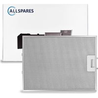 Filtro metallico AllSpares per cappe aspiranti, adatto tra gli altri ai modelli Bosch Siemens 00422872/422872 e Whirlpool I.KE.A. 480122102174 (380x283x8mm)