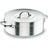 Lacor Edelstahl-Kasserolle (38 cm) mit Deckel Geeignet für Ceran-, Elektro- und Gasherde 17 l Fassungsvermögen 15 cm Höhe