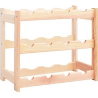 Casier range bouteilles étagère de rangement vin pour 12 bouteilles en bois de pin clair DEC024294