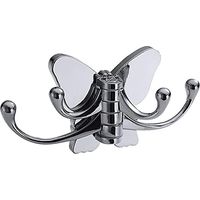 Dekorative Wandskulpturen, Metallhaken, drehbarer Bademantelhaken, Handtuchhalter, Gestell – poliertes Chrom