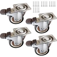 Swivel Castors With Brakes, 4-Pack, Non-Marking Rubber
