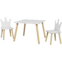 Table et 2 chaises enfants corona 3-6 ans blanc