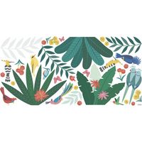 Sticker lilipinso oiseaux tropicaux et feuilles 64 x 130 cm