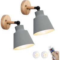 Pack Vintage Industrial Wall Sconces E27 Adjustable Metal Indoor Lighting (Grey)