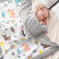 couverture Bebe Coton Biologique, 75x110cm, Couverture Nomade Bb Double Face Pour Garon Et Fille