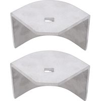 Capuchons d'angle de pont de bateau ponton en aluminium, 2 pièces, pour coins arrondis à 90 degrés, hauteur 2-1/2 pouces à 2-5/8 pouces diagonale 4-1/16 pouces 4-3/16 pouces