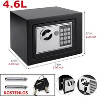 Coffre-fort numérique avec serrure électronique Coffre-fort à clé en acier 4,6 L Coffre-fort en acier numérique Sécurité électronique Bureau Maison Argent Trésorerie Coffre-fort Top DHL
