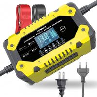 Jaune 12V 6AChargeur 12V 6A pour batteries de voiture, batteries de moto 12V et chargeurs de batterie 12V