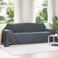 vidaXL Jeté Gris foncé 350 x 270 cm Toison