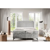 Boxspringbett Schlafzimmerbett TRIANA 120x200cm Stoff Trenza Hellgrau
