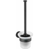 Brosse WC murale Bosio Black, Brosse WC suspendue, Brosse WC noire, Acier inox, 10x35x14 cm, Noir mat