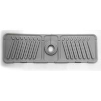 Tapete de silicona para grifo, 45 x 14 cm, con orificios recortables, inclinación de 7° y diseño plegable de 90°. Gris.