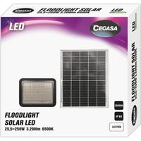 Cegasa Flutlichtstrahler solar led 3200lm 6500k - panel solar integrated 5v-25w - autonomy up to 12h - resistance ip65
