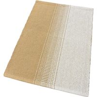 Tappeto Cucina Bagno Puro Cotone Morbido Assorbente Tessuto Intrecciato a Mano Beige - 55x240 cm
