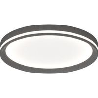 Plafonnier moderne aera 1222 60 led cct switch double émission métal acrylique, finition métal gris-anthracite
