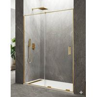 Porte de douche coulissante 1+1 CIRENE (KENNA) 105 cm Profil Or barre parallèle