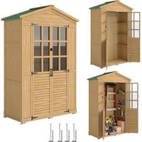 Abri de jardin en bois avec fenêtres acryliques et étagères