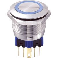 TRU COMPONENTS 701965 GQ22-11E/B/12V Pulsante antivandalo 250 V/AC 5 A 1 x On / (On) Momentaneo Blu IP65 1 pz.