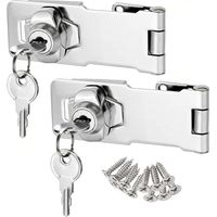 2Serrure à loquet 3 pouces avec clés différentes, moraillon de verrouillage pour boîte aux lettres, placard, tiroir et armoire – Argent
