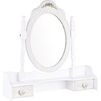 Set 2 Alzate con Specchio Legno Bianco Rustico da Interno - CAROLINE