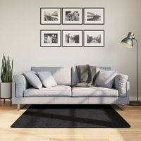 vidaXL Tapis OVIEDO à poils courts noir 120x120 cm