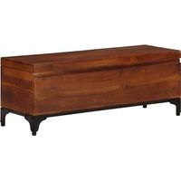 Vidaxl – Coffre de rangement en bois d'acacia massif 110x35x41 cm – Finition marronne – Design rustique – Grand espace de rangement