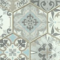 Sol vinyle Textile effet carrelage hexagonal - 3m x 4m