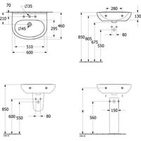 Villeroy & Boch 4A406301 Lavabo O.novo 600x460mm Ovale