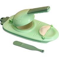 2-in-1 knoedelmaker, keuken doe-het-zelf knoedel maken gereedschap bakken gebak handmatig artefact voor het persen van knoedel huid wrapper mal deeg pers maker (groen)