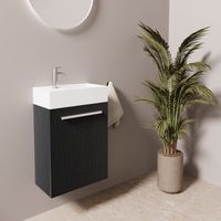 LOMAZOO Meubles de toilettes en chêne noir - Meuble WC - 40x22x60