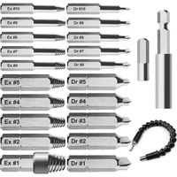 Kit de 23 extracteurs de vis endommagées pour vis ou boulons cassés, extracteur de vis et boulons cassés