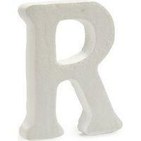 Lettre de décoration - R - Polystyrène - Blanc - 12,5 x 2 x 15 cm