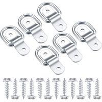 D-Ringe, Edelstahlhaken, Befestigungsring für Befestigungsring, 6 Stück Spanngurt und 12 Schrauben für Autoanhänger, Hängematte, Holz, Camping